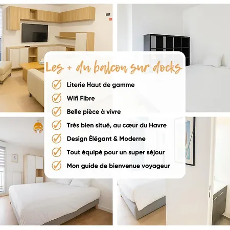 Lejlighed Balcon Sur Docks - 4 Lits - 4 Beds Le Havre